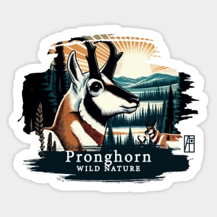 Pronghorn - WILD NATURE - PRONGHORN -4 Sticker